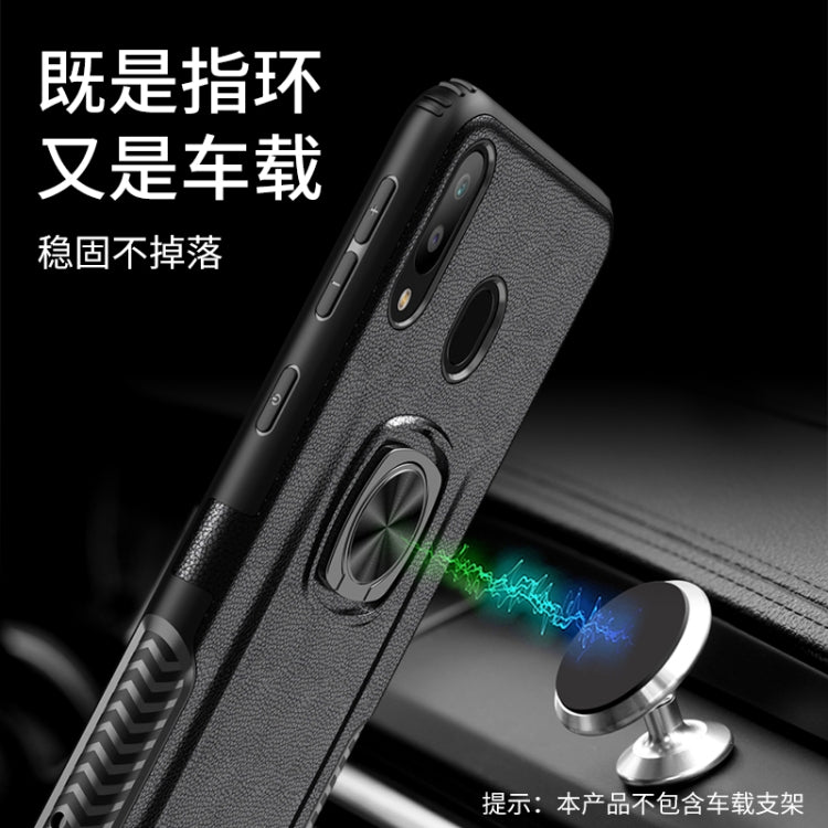 Shockproof Car Magnetic Case with 360 Degree Gold Armor Ring for Galaxy M20