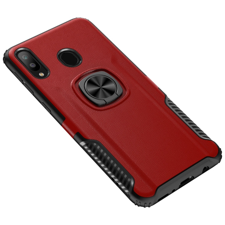 Shockproof Car Magnetic Case with 360 Degree Gold Armor Ring for Galaxy M20