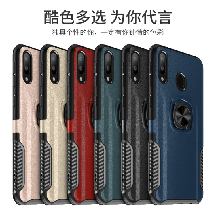 Shockproof Car Magnetic Case with 360 Degree Gold Armor Ring for Galaxy M20