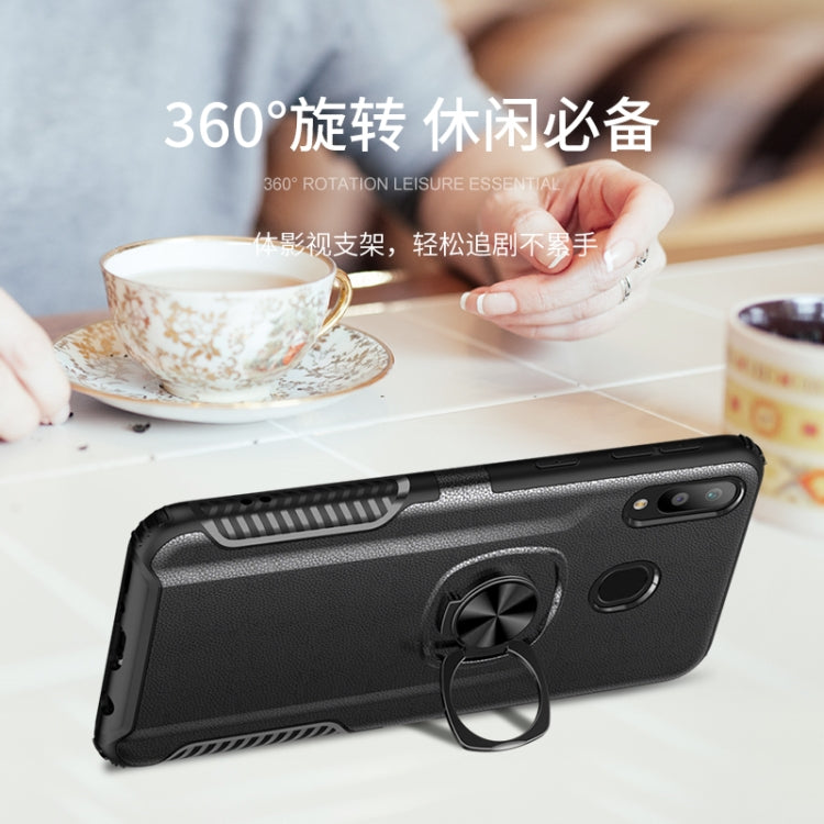 Shockproof Car Magnetic Case with 360 Degree Gold Armor Ring for Galaxy M20
