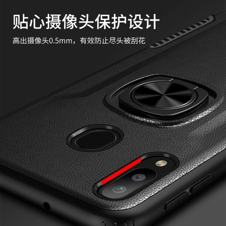 Shockproof Car Magnetic Case with 360 Degree Gold Armor Ring for Galaxy M20