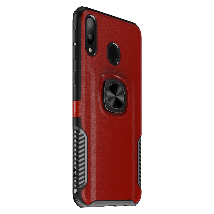 Shockproof Car Magnetic Case with 360 Degree Gold Armor Ring for Galaxy M20