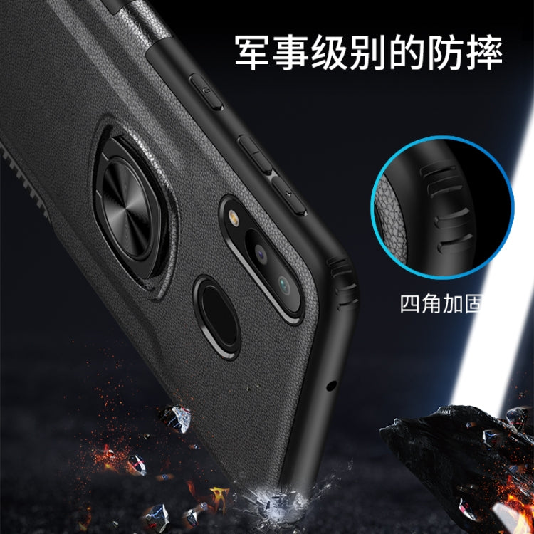 Shockproof Car Magnetic Case with 360 Degree Gold Armor Ring for Galaxy M20