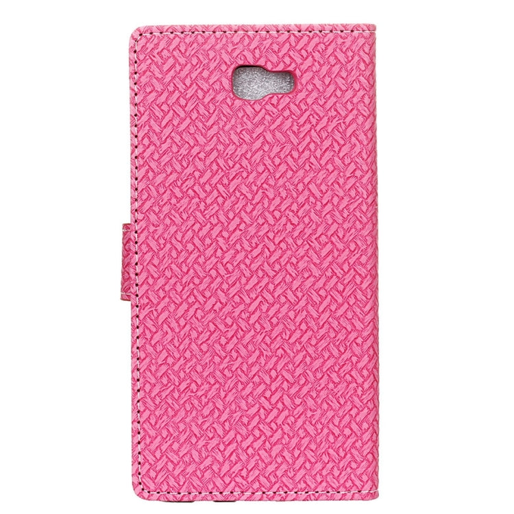For Galaxy J7 Prime Weaving Texture Horizontal Flip PU Leather Case with Holder & Card Slots & Wallet & Photo Frame