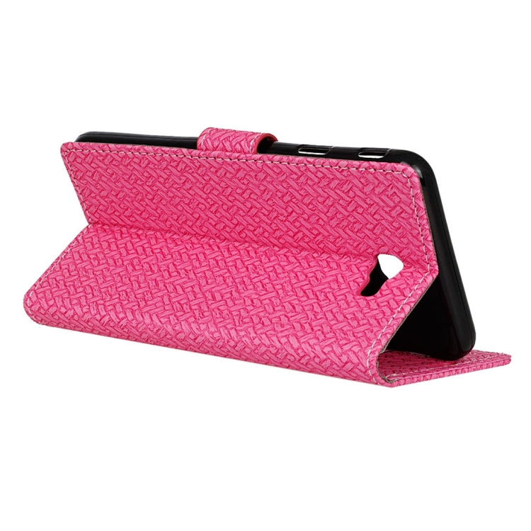 For Galaxy J7 Prime Weaving Texture Horizontal Flip PU Leather Case with Holder & Card Slots & Wallet & Photo Frame