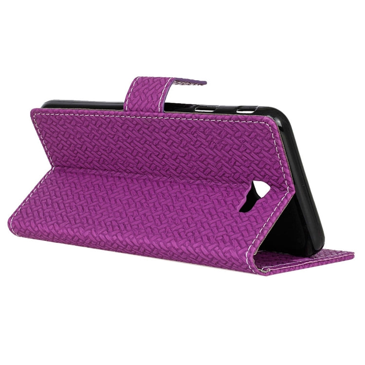 For Galaxy J7 Prime Weaving Texture Horizontal Flip PU Leather Case with Holder & Card Slots & Wallet & Photo Frame