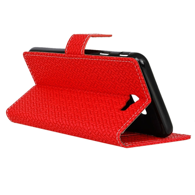 For Galaxy J7 Prime Weaving Texture Horizontal Flip PU Leather Case with Holder & Card Slots & Wallet & Photo Frame