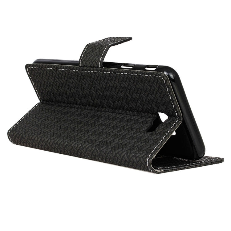 For Galaxy J5 Prime Weaving Texture Horizontal Flip PU Leather Case with Holder & Card Slots & Wallet & Photo Frame