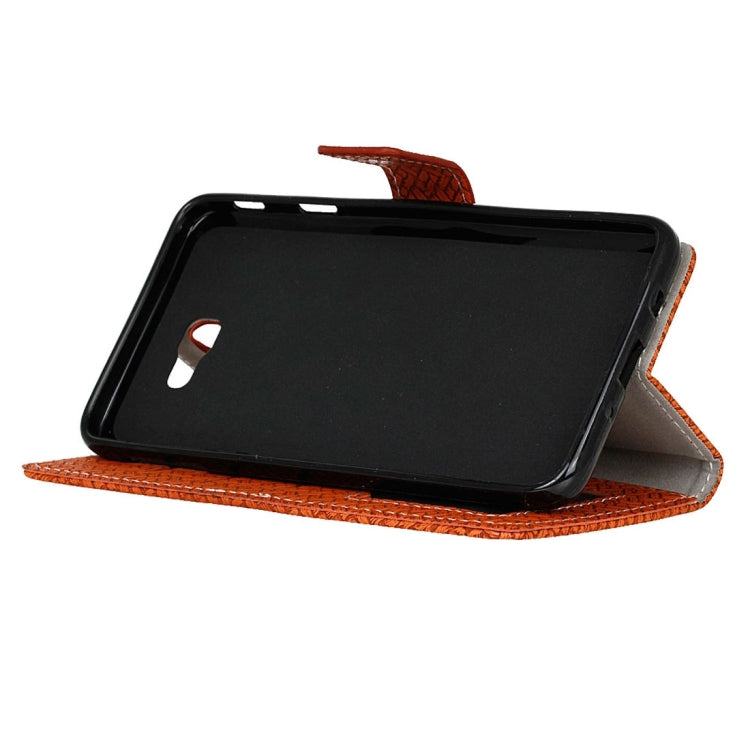 For Galaxy J5 Prime Weaving Texture Horizontal Flip PU Leather Case with Holder & Card Slots & Wallet & Photo Frame