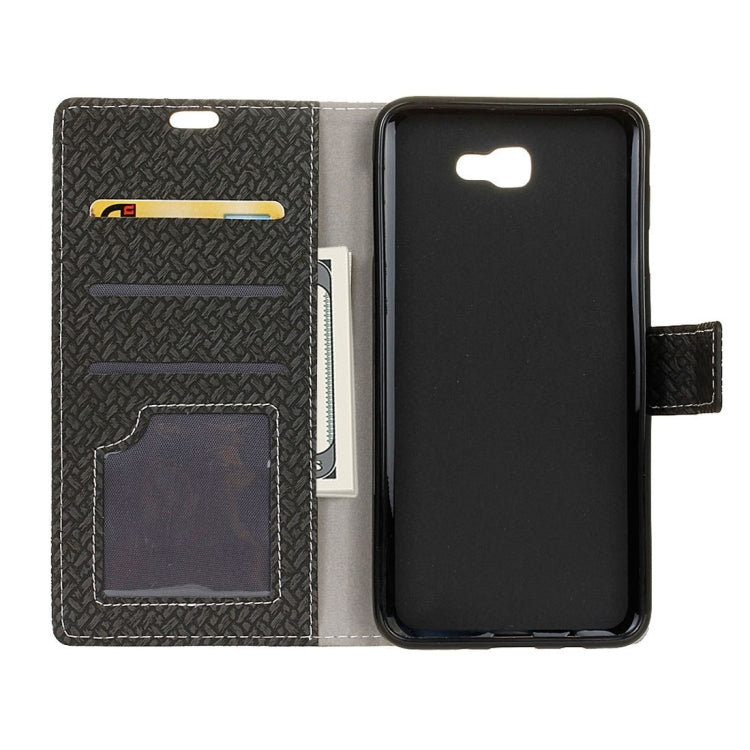 For Galaxy On5 ( 2016 ) / G570 Weaving Texture Horizontal Flip PU Leather Case with Holder & Card Slots & Wallet & Photo Frame
