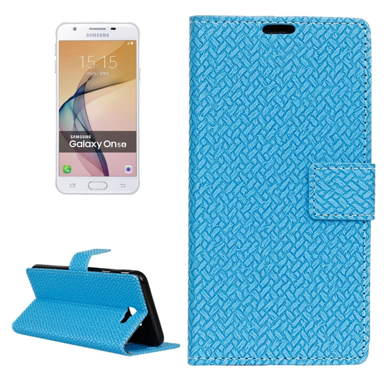 For Galaxy On5 ( 2016 ) / G570 Weaving Texture Horizontal Flip PU Leather Case with Holder & Card Slots & Wallet & Photo Frame