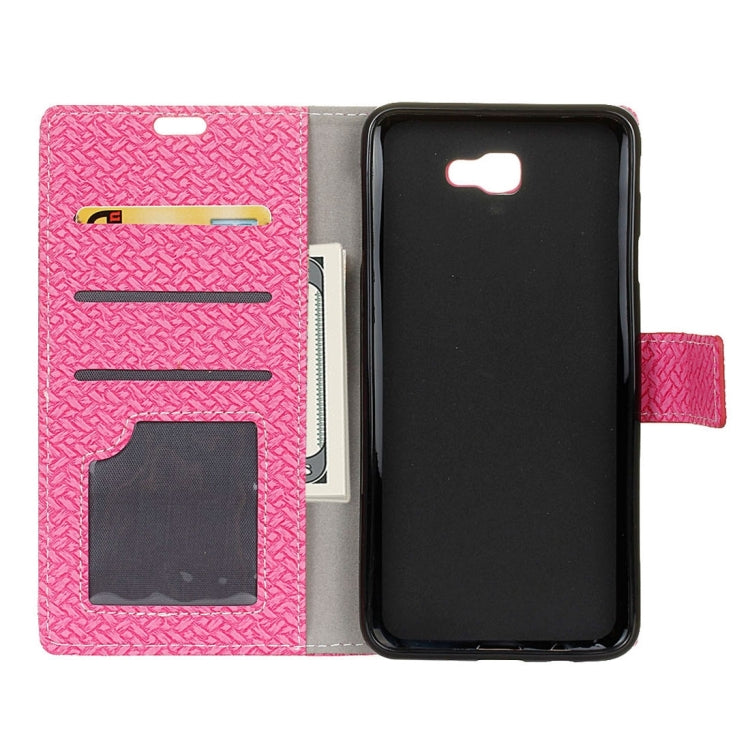 For Galaxy On5 ( 2016 ) / G570 Weaving Texture Horizontal Flip PU Leather Case with Holder & Card Slots & Wallet & Photo Frame