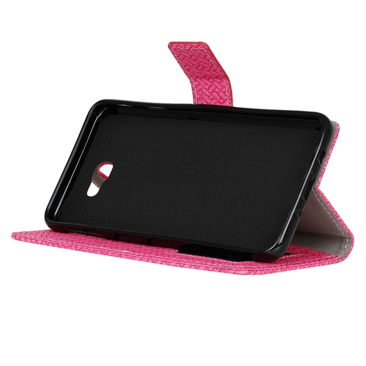 For Galaxy On5 ( 2016 ) / G570 Weaving Texture Horizontal Flip PU Leather Case with Holder & Card Slots & Wallet & Photo Frame
