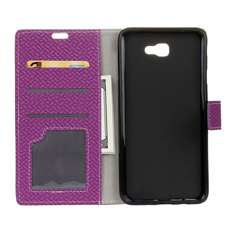 For Galaxy On5 ( 2016 ) / G570 Weaving Texture Horizontal Flip PU Leather Case with Holder & Card Slots & Wallet & Photo Frame
