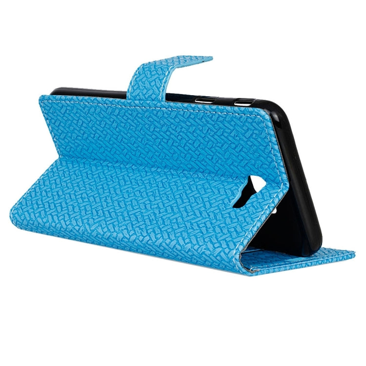 For Galaxy On7 ( 2016 ) / G600 Weaving Texture Horizontal Flip PU Leather Case with Holder & Card Slots & Wallet & Photo Frame