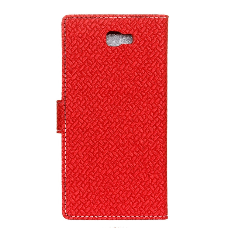 For Galaxy On7 ( 2016 ) / G600 Weaving Texture Horizontal Flip PU Leather Case with Holder & Card Slots & Wallet & Photo Frame
