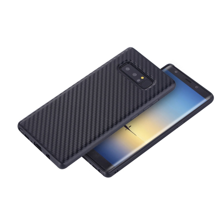 For Galaxy Note 8 Carbon Fiber Texture TPU Dropproof Protective Back Cover Case