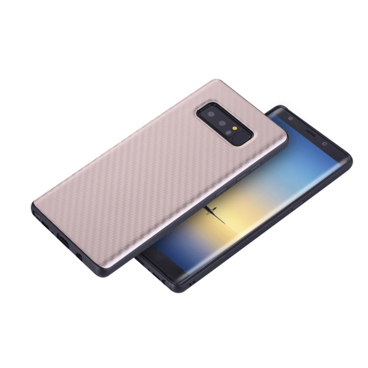 For Galaxy Note 8 Carbon Fiber Texture TPU Dropproof Protective Back Cover Case