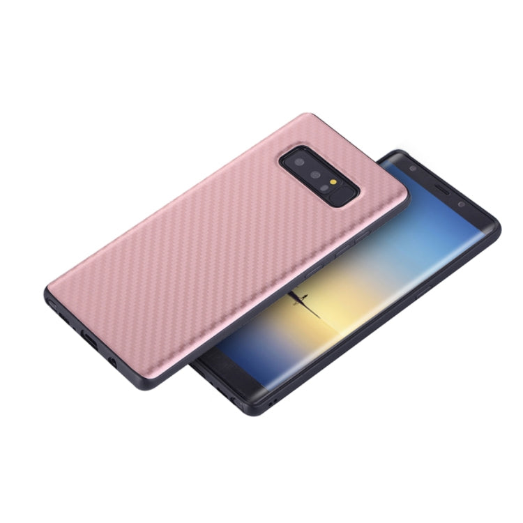 For Galaxy Note 8 Carbon Fiber Texture TPU Dropproof Protective Back Cover Case