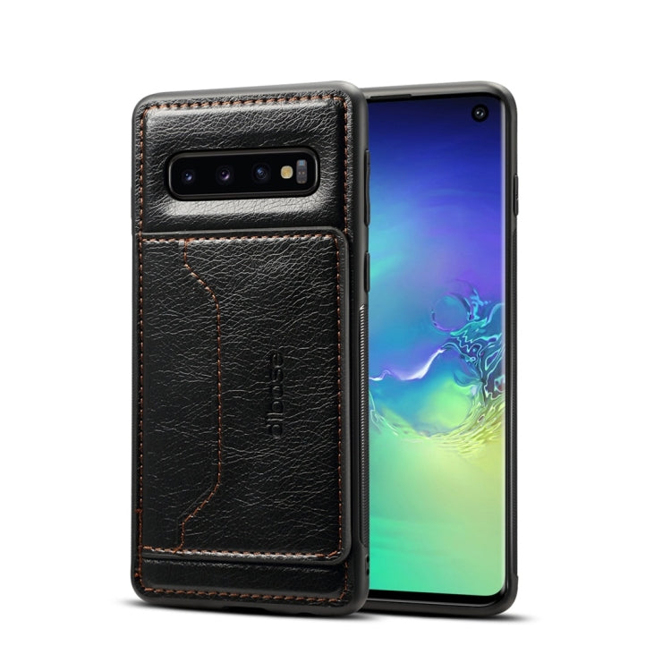 Dibase TPU + PC + PU Crazy Horse Texture Protective Case for Galaxy S10, with Holder & Card Slots