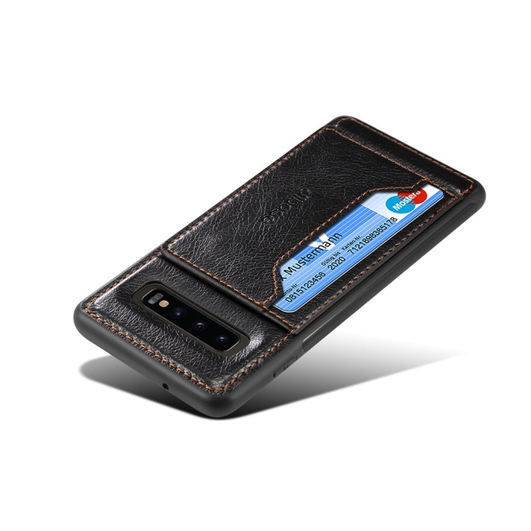 Dibase TPU + PC + PU Crazy Horse Texture Protective Case for Galaxy S10, with Holder & Card Slots