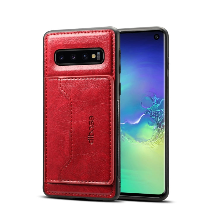 Dibase TPU + PC + PU Crazy Horse Texture Protective Case for Galaxy S10, with Holder & Card Slots