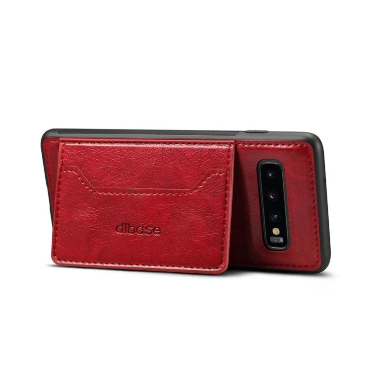 Dibase TPU + PC + PU Crazy Horse Texture Protective Case for Galaxy S10, with Holder & Card Slots