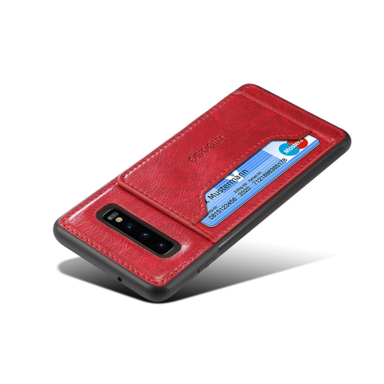 Dibase TPU + PC + PU Crazy Horse Texture Protective Case for Galaxy S10, with Holder & Card Slots