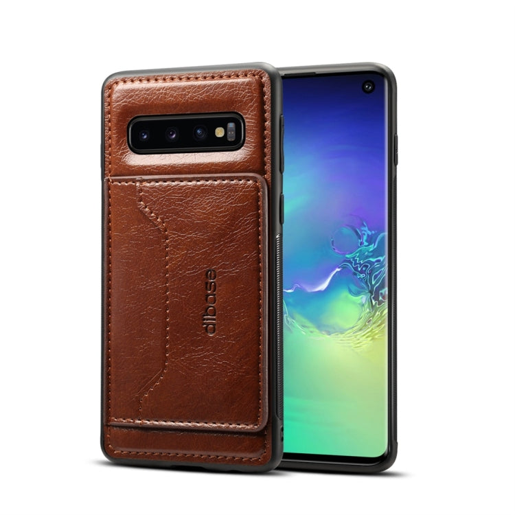 Dibase TPU + PC + PU Crazy Horse Texture Protective Case for Galaxy S10 E, with Holder & Card Slots