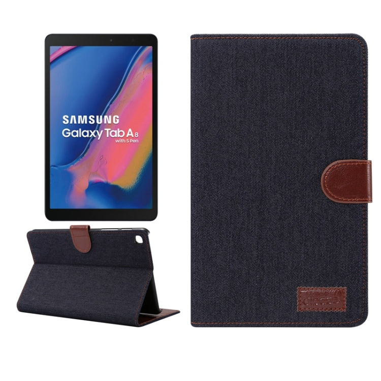 Denim Texture PC Horizontal Flip Leather Protective Case for Galaxy Tab A 8 (2019) P200 / P205  , with Holder & Card Slots & Wallet & Photo Frame