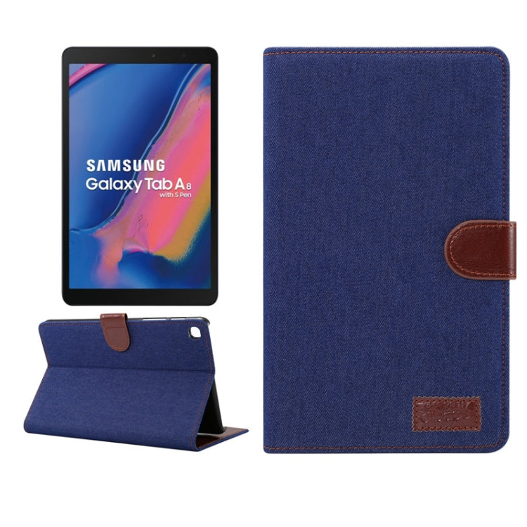 Denim Texture PC Horizontal Flip Leather Protective Case for Galaxy Tab A 8 (2019) P200 / P205  , with Holder & Card Slots & Wallet & Photo Frame