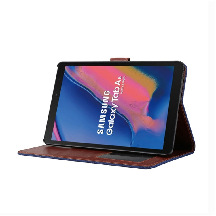 Denim Texture PC Horizontal Flip Leather Protective Case for Galaxy Tab A 8 (2019) P200 / P205  , with Holder & Card Slots & Wallet & Photo Frame