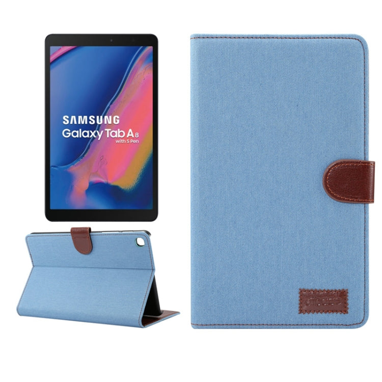 Denim Texture PC Horizontal Flip Leather Protective Case for Galaxy Tab A 8 (2019) P200 / P205  , with Holder & Card Slots & Wallet & Photo Frame