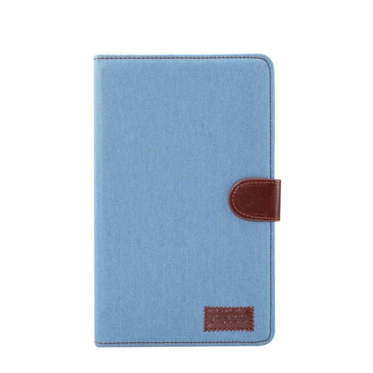Denim Texture PC Horizontal Flip Leather Protective Case for Galaxy Tab A 8 (2019) P200 / P205  , with Holder & Card Slots & Wallet & Photo Frame