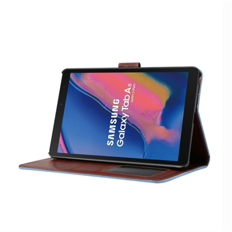 Denim Texture PC Horizontal Flip Leather Protective Case for Galaxy Tab A 8 (2019) P200 / P205  , with Holder & Card Slots & Wallet & Photo Frame