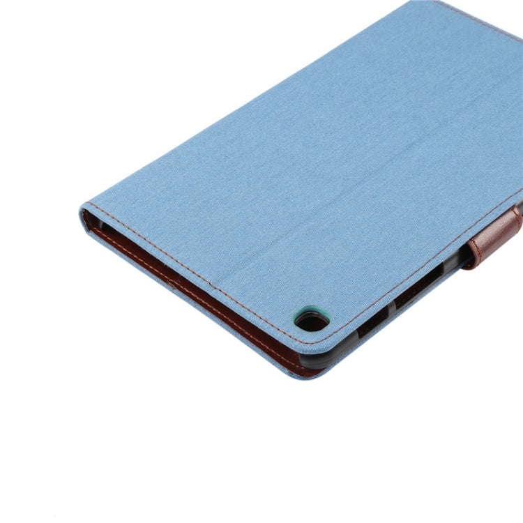 Denim Texture PC Horizontal Flip Leather Protective Case for Galaxy Tab A 8 (2019) P200 / P205  , with Holder & Card Slots & Wallet & Photo Frame