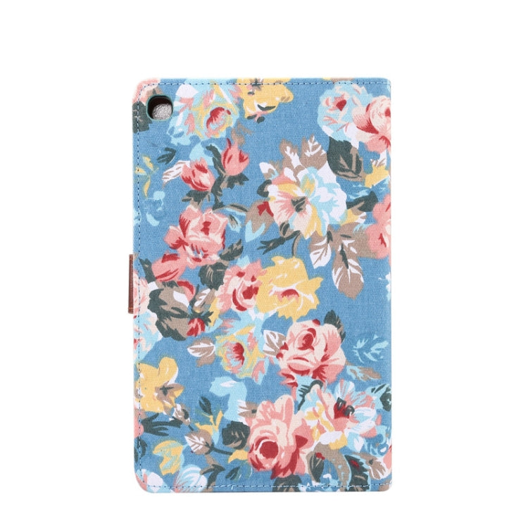 Flower Cloth Texture PC Horizontal Flip Leather Protective Case for Galaxy Tab A 8 (2019) P200 / P205  , with Holder & Card Slots & Wallet & Photo Frame