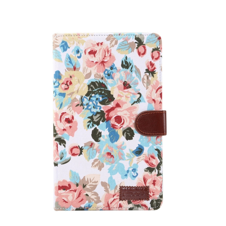 Flower Cloth Texture PC Horizontal Flip Leather Protective Case for Galaxy Tab A 8 (2019) P200 / P205  , with Holder & Card Slots & Wallet & Photo Frame