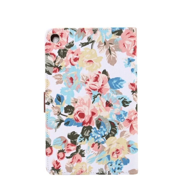 Flower Cloth Texture PC Horizontal Flip Leather Protective Case for Galaxy Tab A 8 (2019) P200 / P205  , with Holder & Card Slots & Wallet & Photo Frame