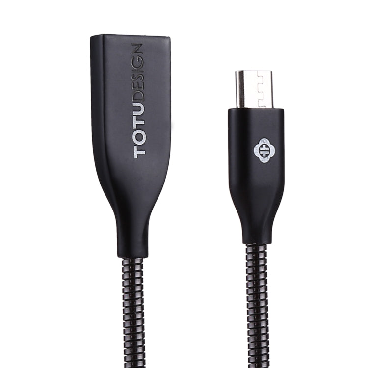 TOTUDESIGN 1m Steel Rope 2.1A USB Female to Micro USB Data Sync Charging Cable, For Galaxy, Huawei, Xiaomi, LG, HTC and Other Smart Phones