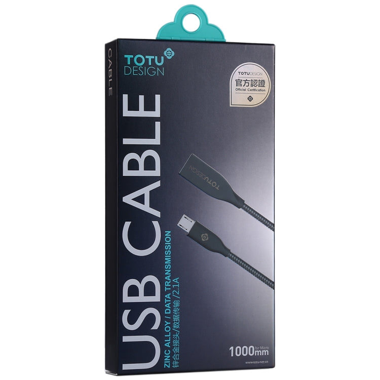 TOTUDESIGN 1m Steel Rope 2.1A USB Female to Micro USB Data Sync Charging Cable, For Galaxy, Huawei, Xiaomi, LG, HTC and Other Smart Phones