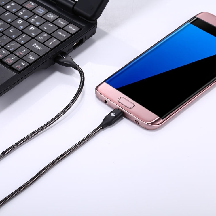 TOTUDESIGN 1m Steel Rope 2.1A USB Female to Micro USB Data Sync Charging Cable, For Galaxy, Huawei, Xiaomi, LG, HTC and Other Smart Phones