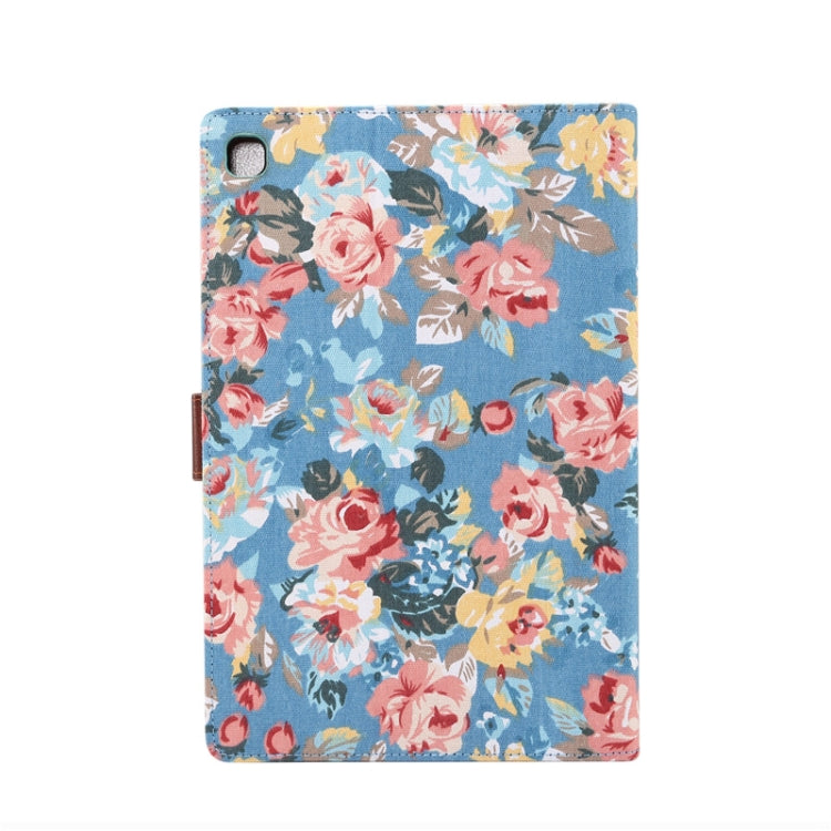 Flower Cloth Texture PC Horizontal Flip Leather Protective Case for Galaxy Tab S5e T720 / T725  , with Holder & Card Slots & Wallet & Photo Frame