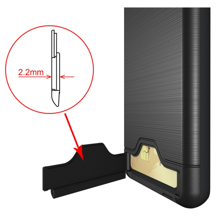 Ultra-thin TPU+PC Brushed Texture Shockproof Protective Case for Galaxy S10, with Holder & Card Slot