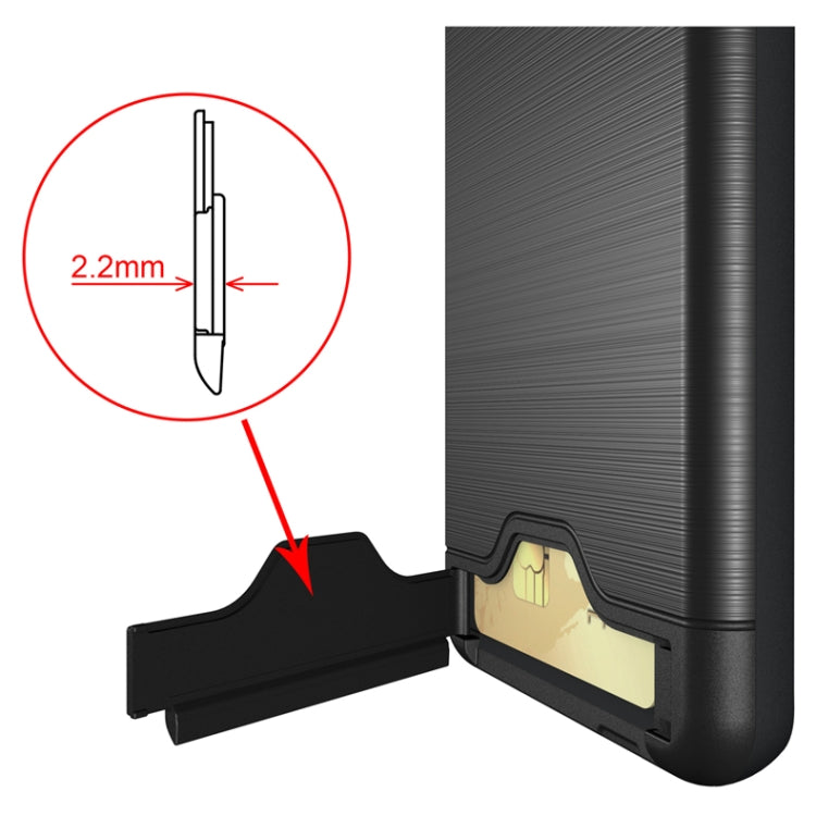 Ultra-thin TPU+PC Brushed Texture Shockproof Protective Case for Galaxy S10+, with Holder & Card Slot