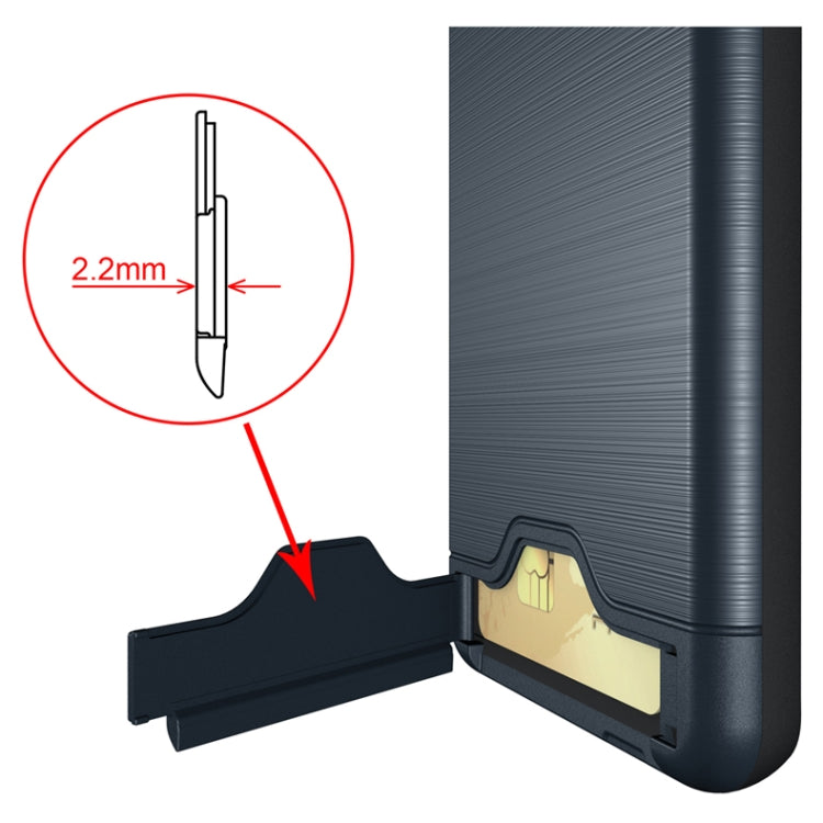 Ultra-thin TPU+PC Brushed Texture Shockproof Protective Case for Galaxy S10+, with Holder & Card Slot