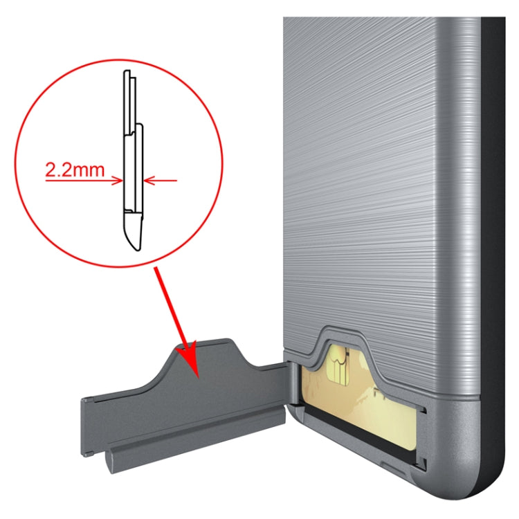 Ultra-thin TPU+PC Brushed Texture Shockproof Protective Case for Galaxy S10+, with Holder & Card Slot