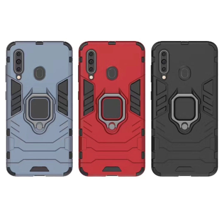PC + TPU Shockproof Protective Case for Galaxy A60, with Magnetic Ring Holder