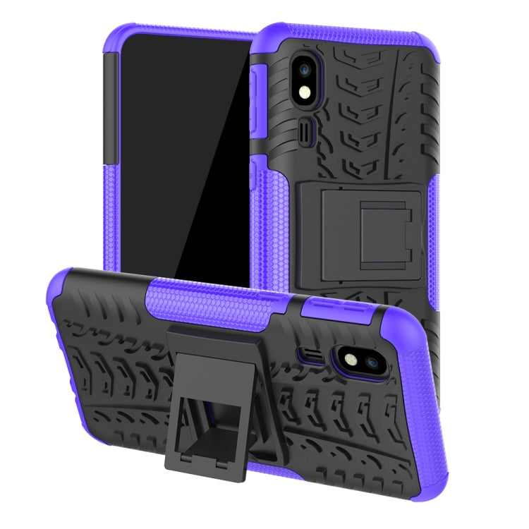 Tire Texture TPU+PC Shockproof Case for Galaxy A2 Core, with Holder