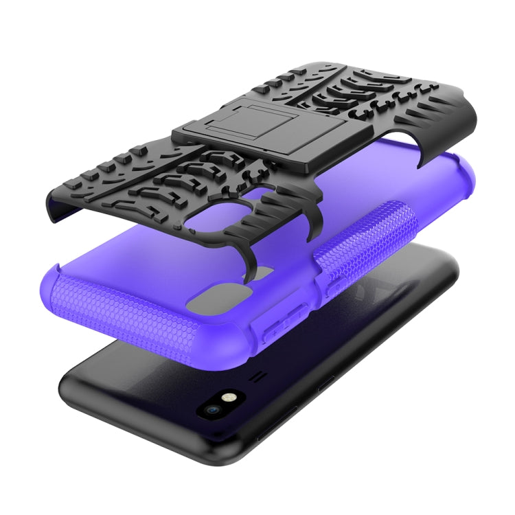 Tire Texture TPU+PC Shockproof Case for Galaxy A2 Core, with Holder